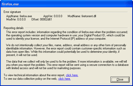 See, I crashed Firefox!