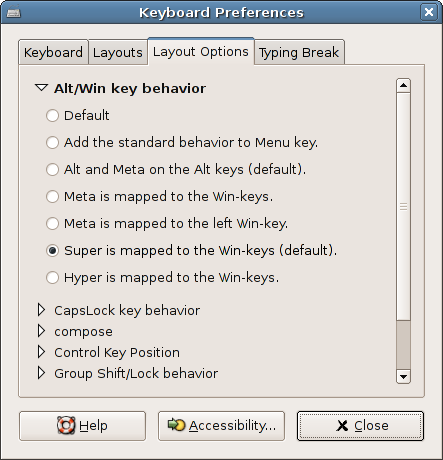 Dialog box with three options labeled "default"